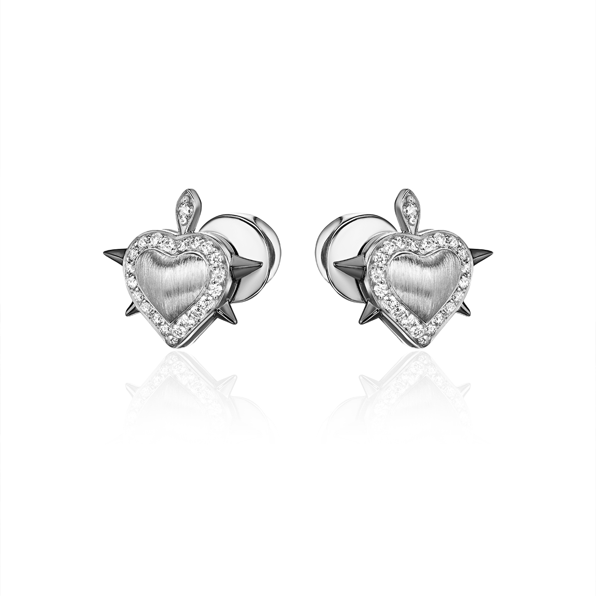 Серьги из белого золота с бриллиантами 585 пробы 01С6215926ЧР