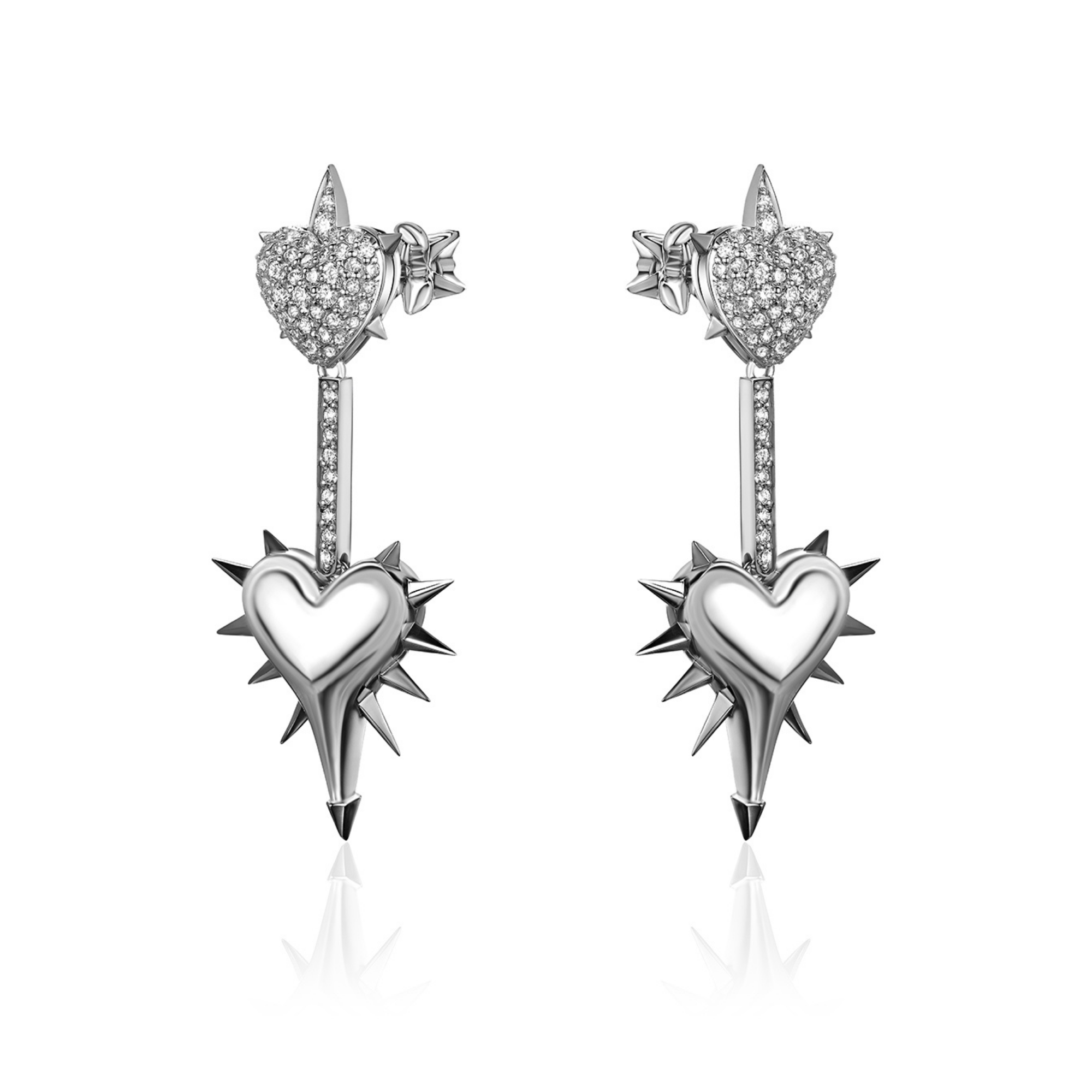 Серьги из белого золота с бриллиантами 585 пробы 01С6215831ЧР