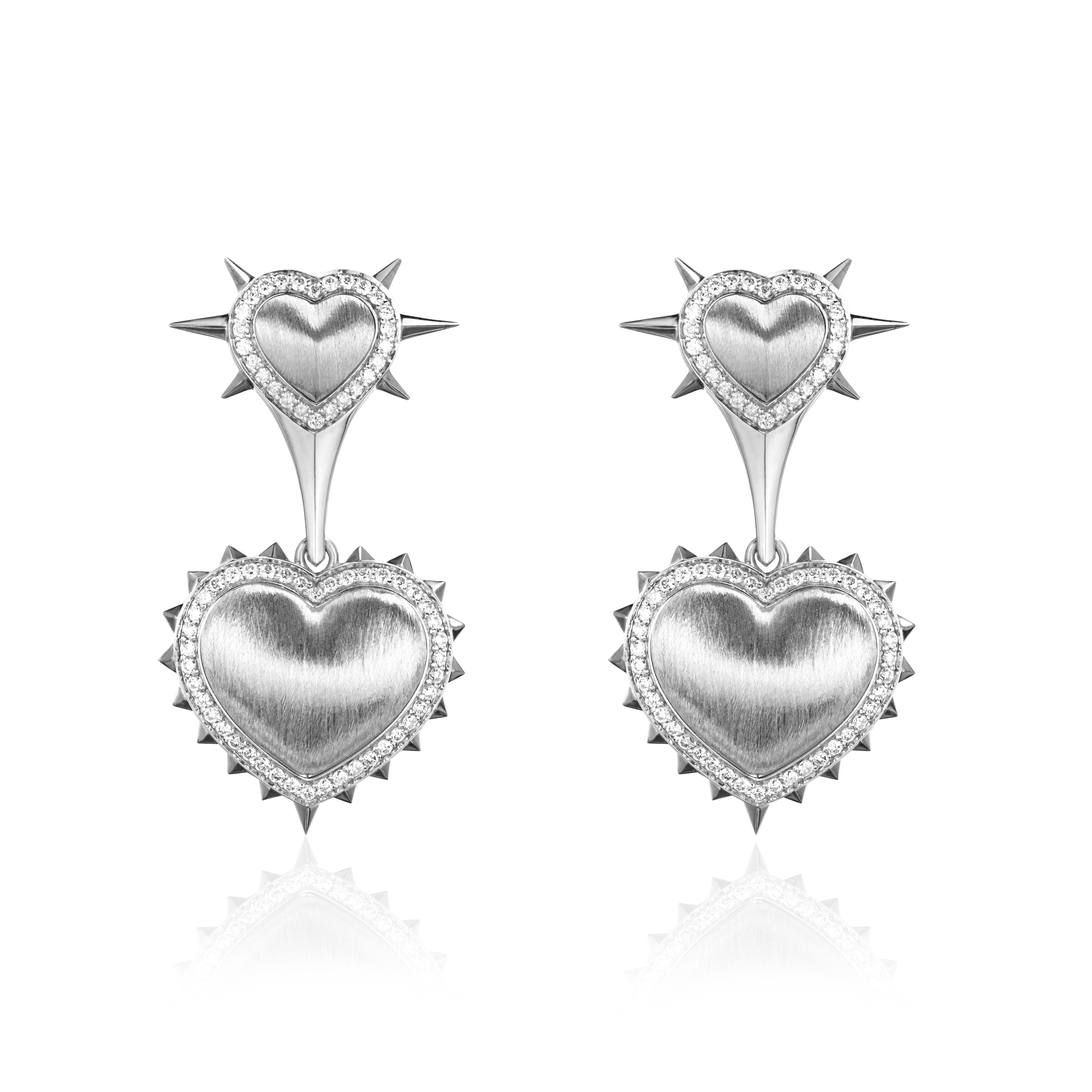 Серьги из белого золота с бриллиантами 585 пробы 01С6215829ЧР