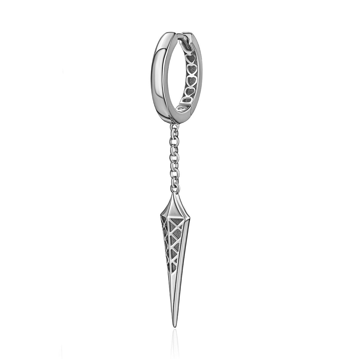 Одиночная серьга из белого золота 585 пробы 01С0215930