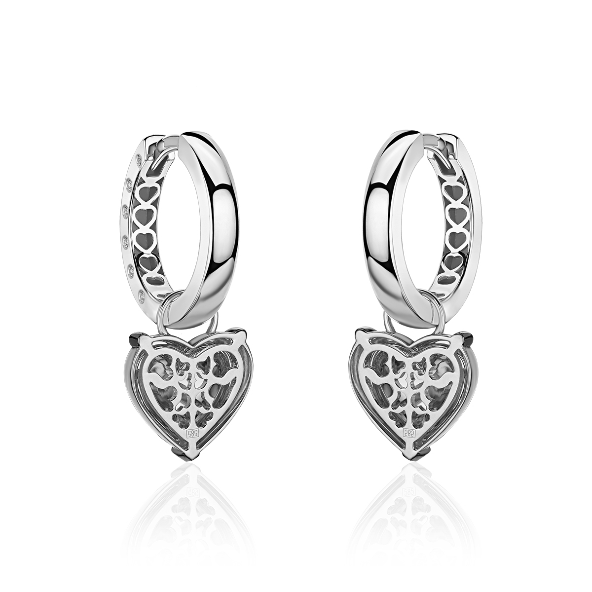 Серьги из белого золота с бриллиантами 585 пробы 01С6215696