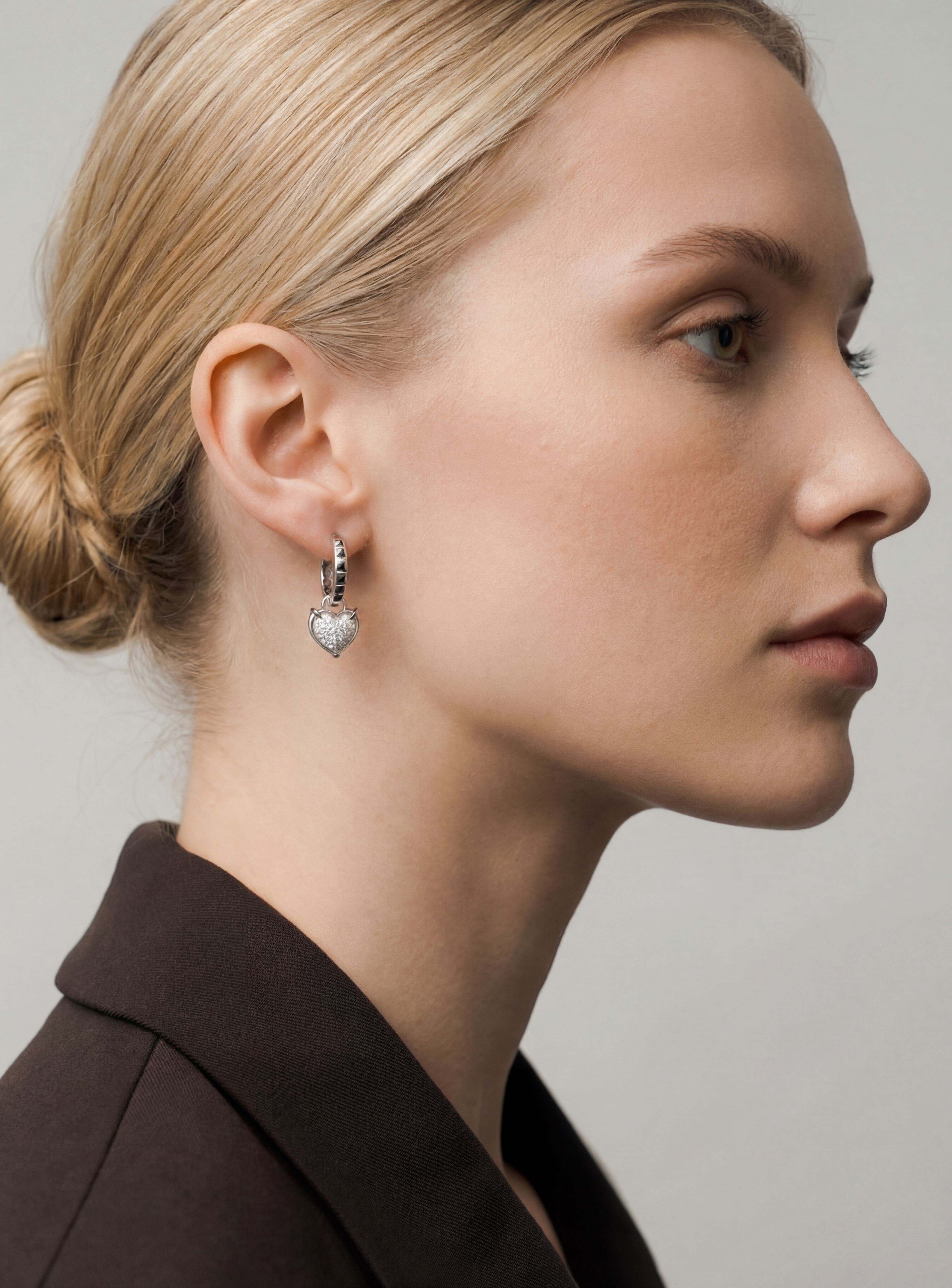 Серьги из белого золота с бриллиантами 585 пробы 01С6215694