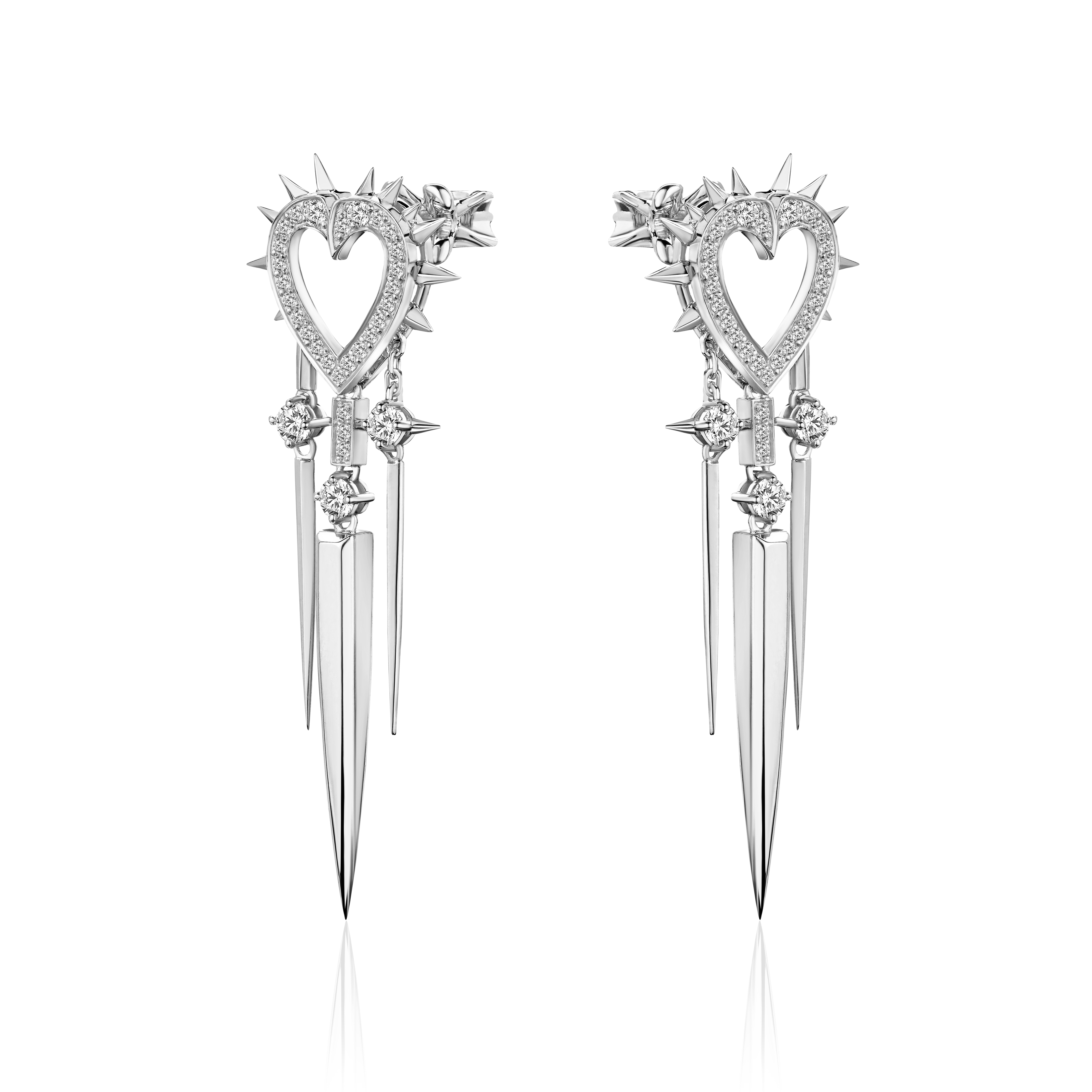 Серьги из белого золота с бриллиантами 585 пробы 01С6215817