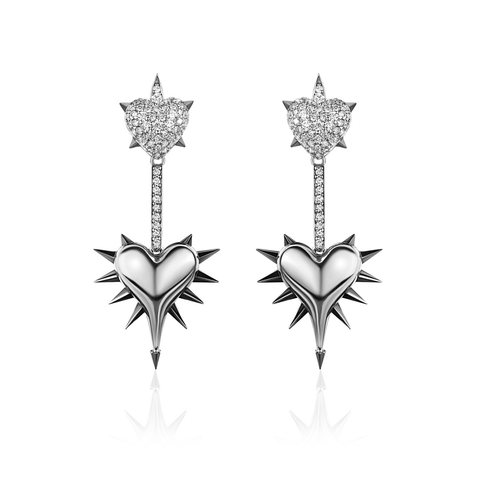 Серьги из белого золота с бриллиантами 585 пробы 01С6215831ЧР