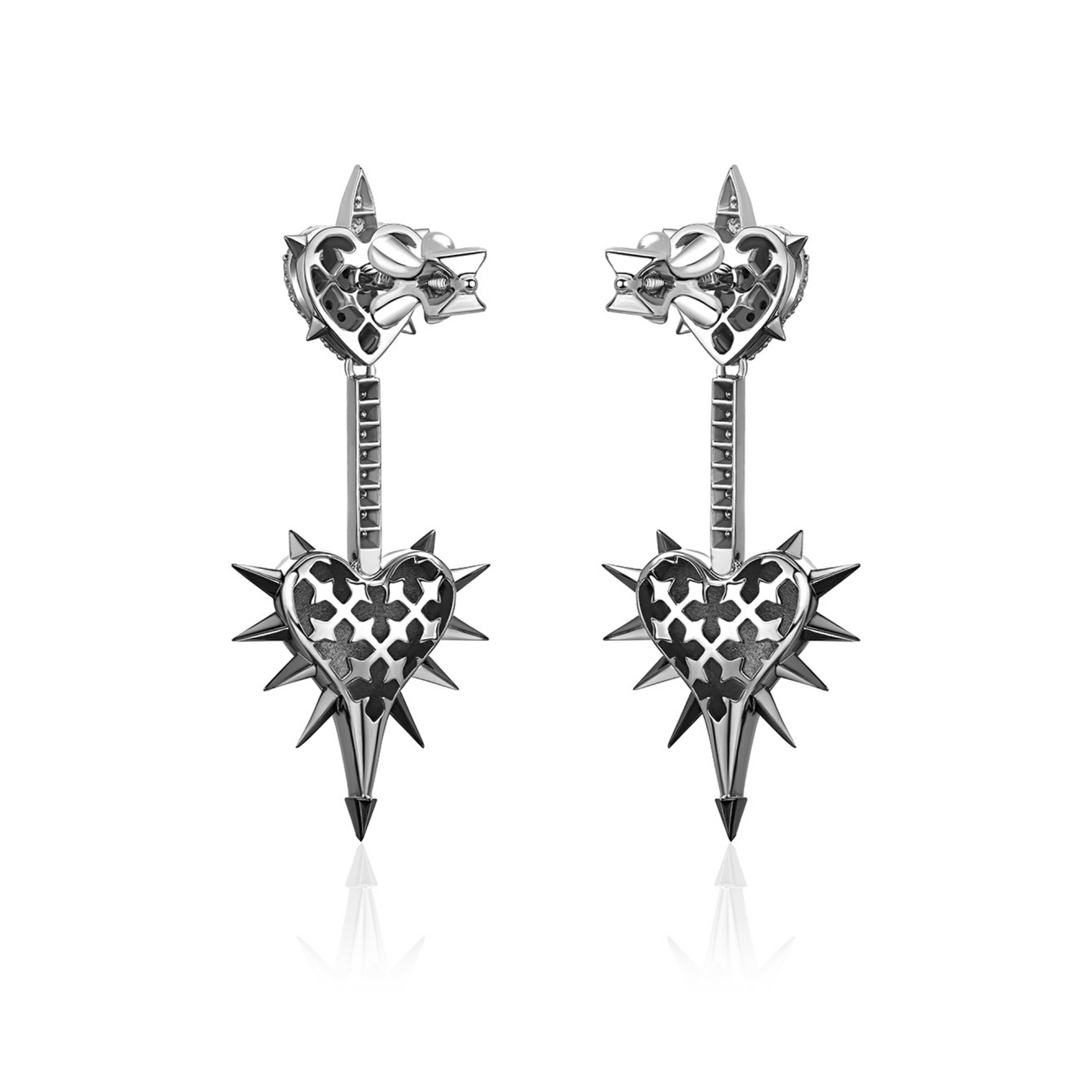 Серьги из белого золота с бриллиантами 585 пробы 01С6215831ЧР