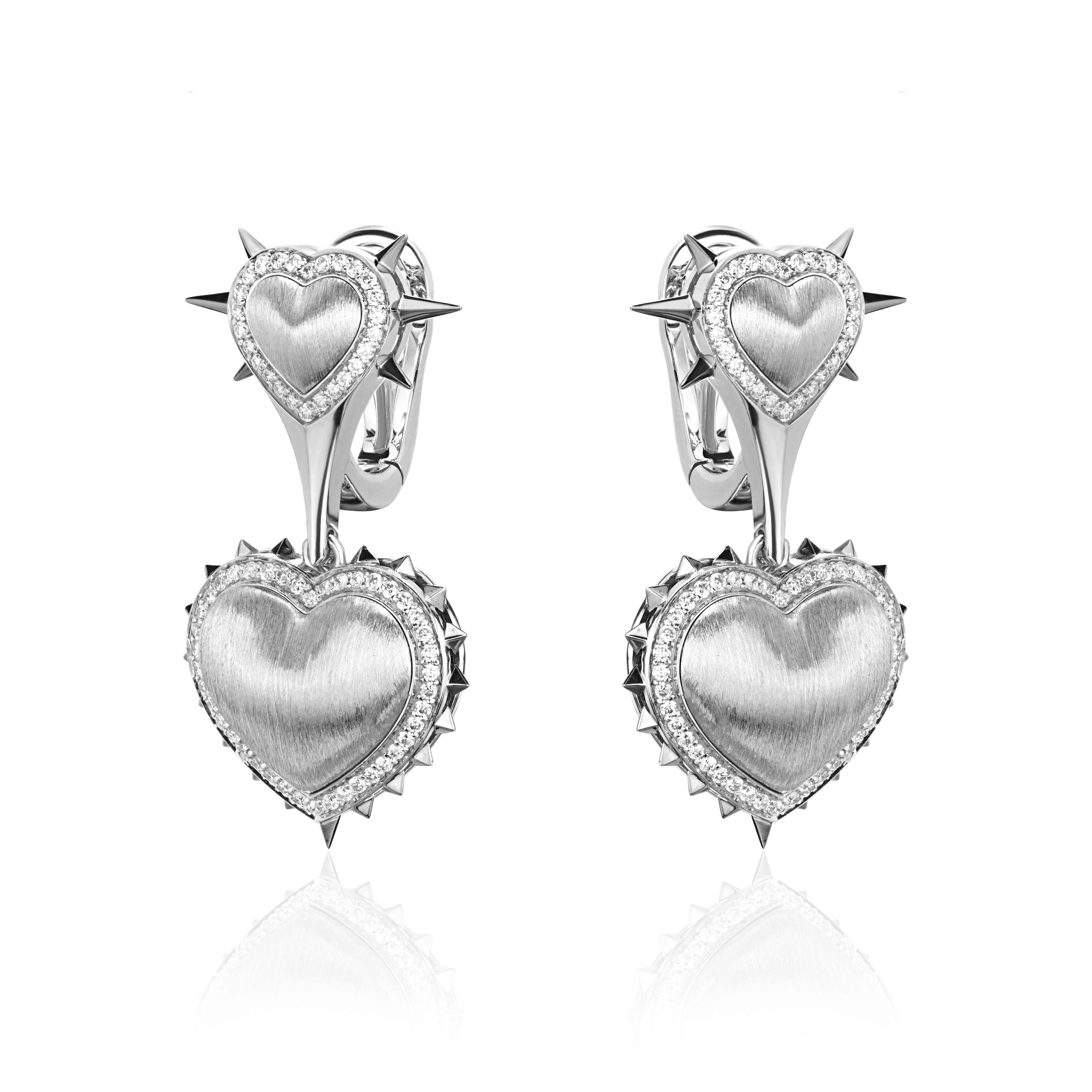 Серьги из белого золота с бриллиантами 585 пробы 01С6215829ЧР
