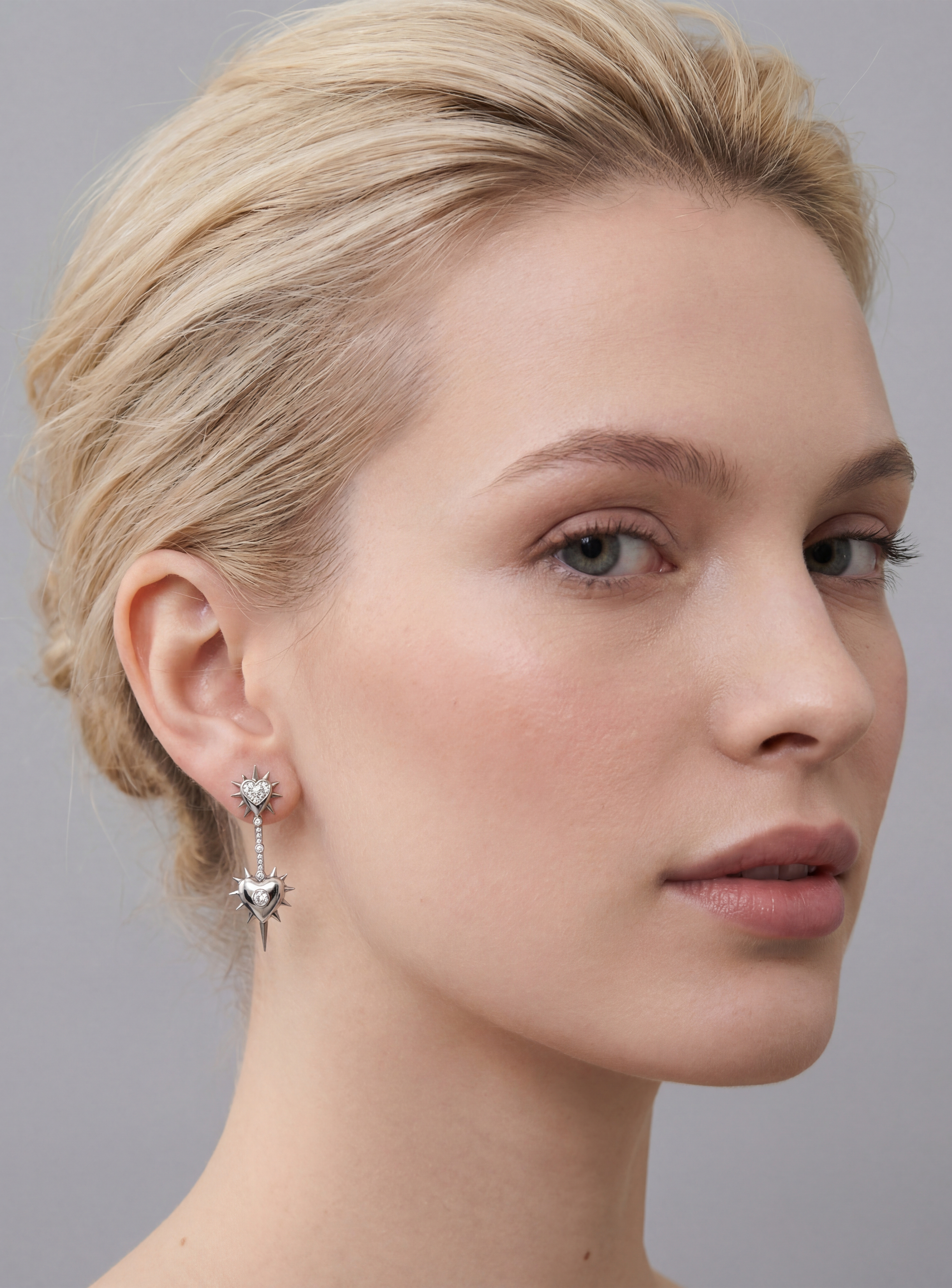 Серьги из белого золота с бриллиантами 585 пробы 01С6215830ЧР
