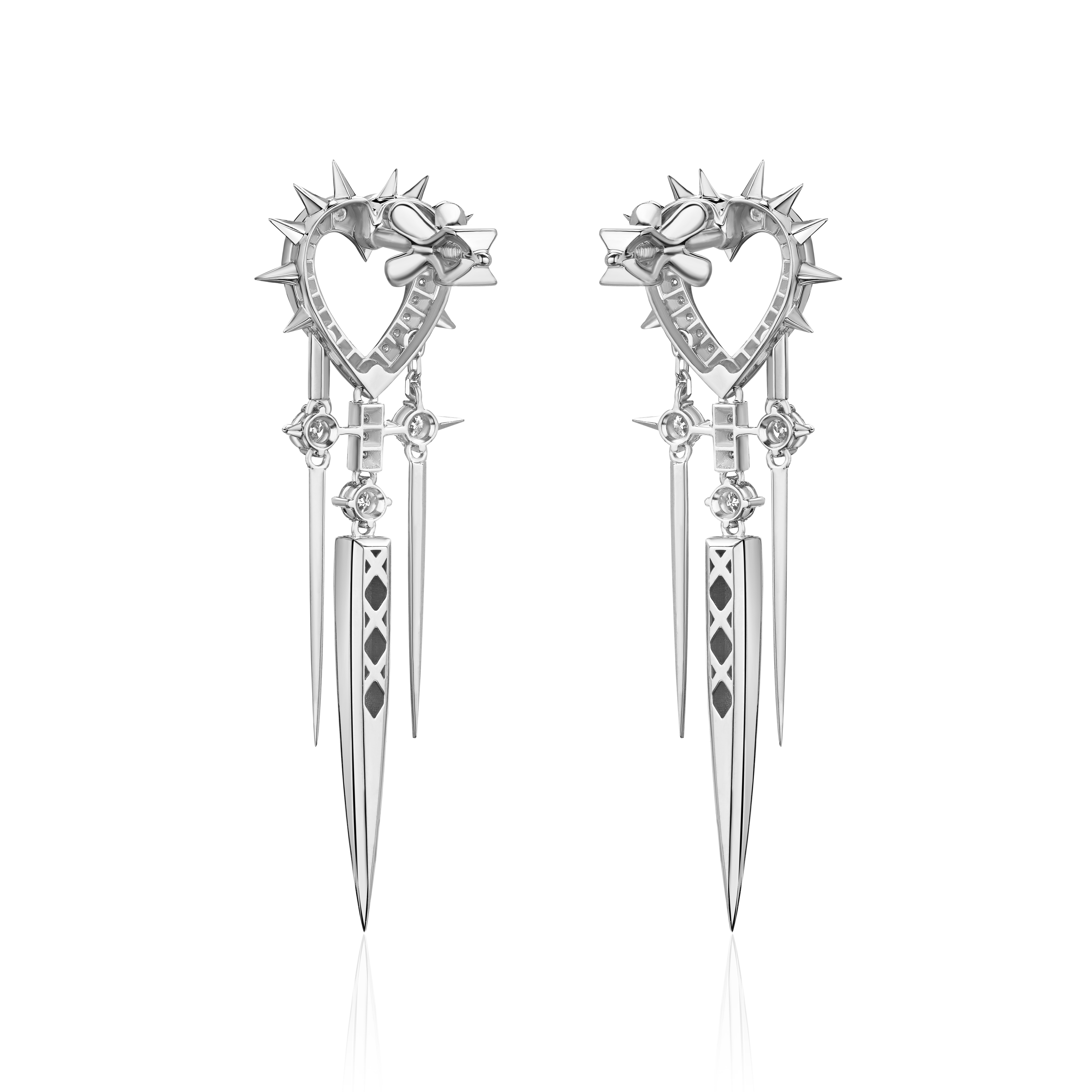 Серьги из белого золота с бриллиантами 585 пробы 01С6215817
