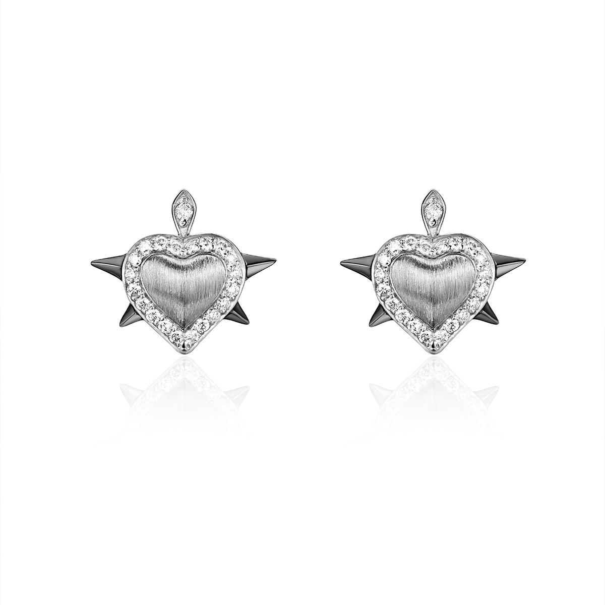 Серьги из белого золота с бриллиантами 585 пробы 01С6215926ЧР